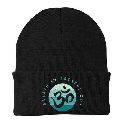 Yoga Meditation Om Symbol Breathe In Breathe Out Beanie