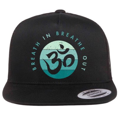 Yoga Meditation Om Symbol Breathe In Breathe Out Flatbill Hat