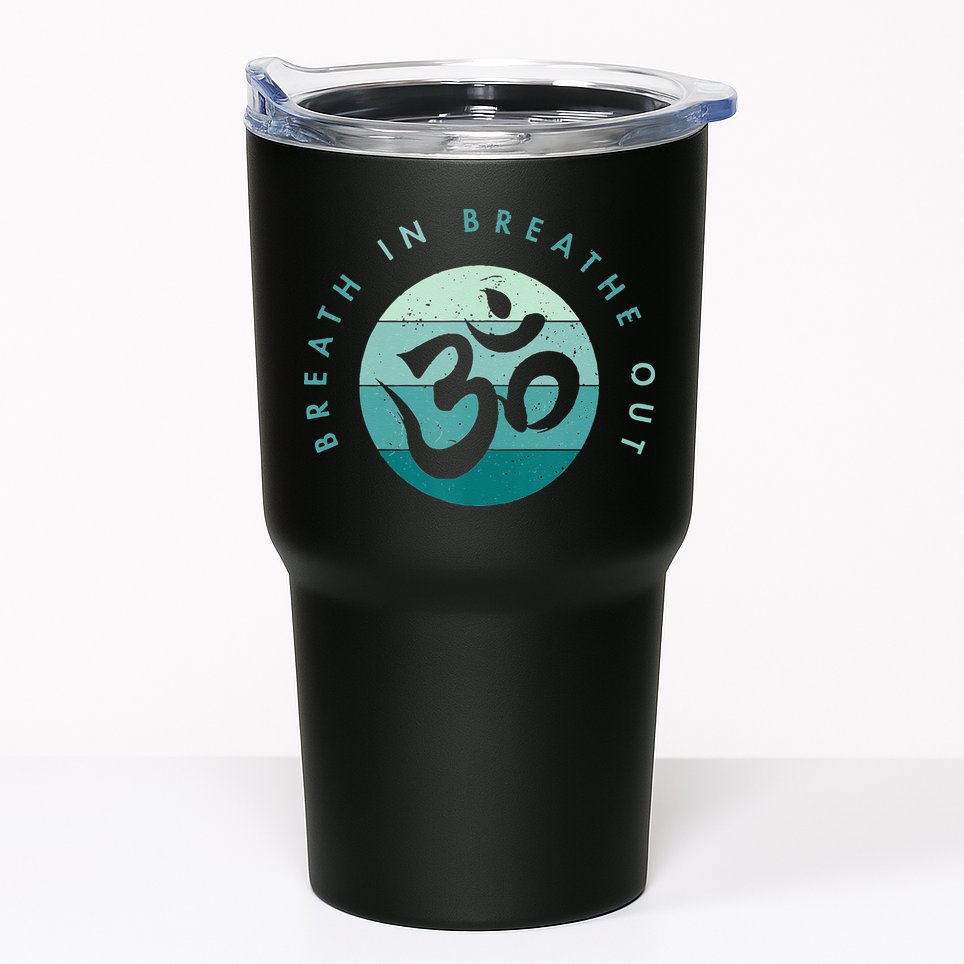 Yoga Meditation Om Symbol Breathe In Breathe Out Tumbler