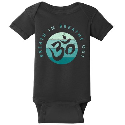 Yoga Meditation Om Symbol Breathe In Breathe Out Baby Bodysuit