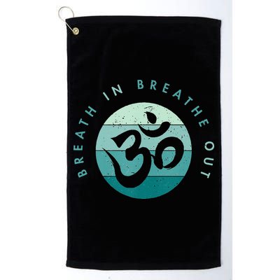 Yoga Meditation Om Symbol Breathe In Breathe Out Golf Towel
