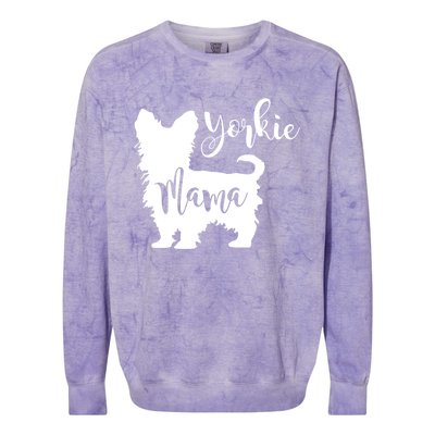 Yorkie Mama Profile Yorkshire Terrier Fun Dog Mom Gift Meaningful Gift Colorblast Crewneck Sweatshirt