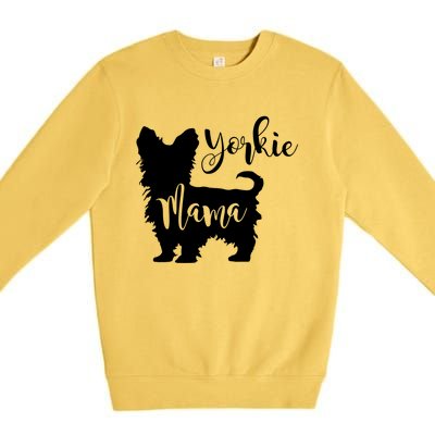 Yorkie Mama Profile Yorkshire Terrier Fun Dog Mom Gift Meaningful Gift Premium Crewneck Sweatshirt