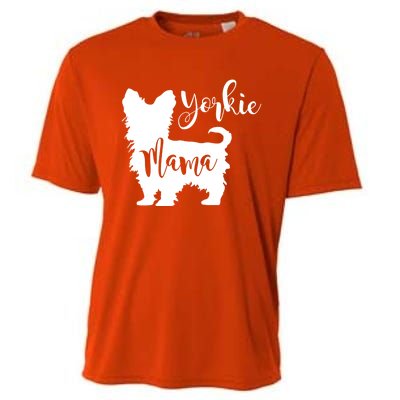 Yorkie Mama Profile Yorkshire Terrier Fun Dog Mom Gift Meaningful Gift Cooling Performance Crew T-Shirt