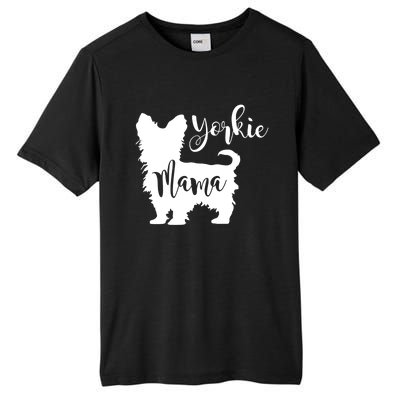 Yorkie Mama Profile Yorkshire Terrier Fun Dog Mom Gift Meaningful Gift Tall Fusion ChromaSoft Performance T-Shirt