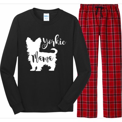 Yorkie Mama Profile Yorkshire Terrier Fun Dog Mom Gift Meaningful Gift Long Sleeve Pajama Set