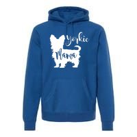 Yorkie Mama Profile Yorkshire Terrier Fun Dog Mom Gift Meaningful Gift Premium Hoodie