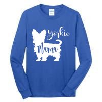 Yorkie Mama Profile Yorkshire Terrier Fun Dog Mom Gift Meaningful Gift Tall Long Sleeve T-Shirt