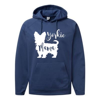 Yorkie Mama Profile Yorkshire Terrier Fun Dog Mom Gift Meaningful Gift Performance Fleece Hoodie