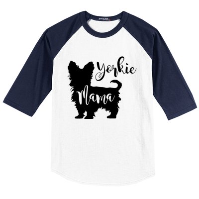 Yorkie Mama Profile Yorkshire Terrier Fun Dog Mom Gift Meaningful Gift Baseball Sleeve Shirt