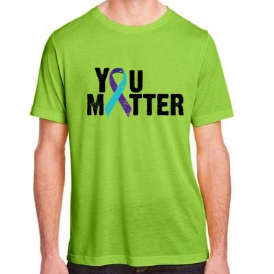 You Matter Purple Teal Ribbon Suicide Prevention Awareness Adult ChromaSoft Performance T-Shirt