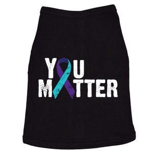 You Matter Purple Teal Ribbon Suicide Prevention Awareness Doggie Tank