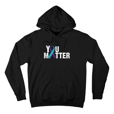 You Matter Purple Teal Ribbon Suicide Prevention Awareness Hoodie