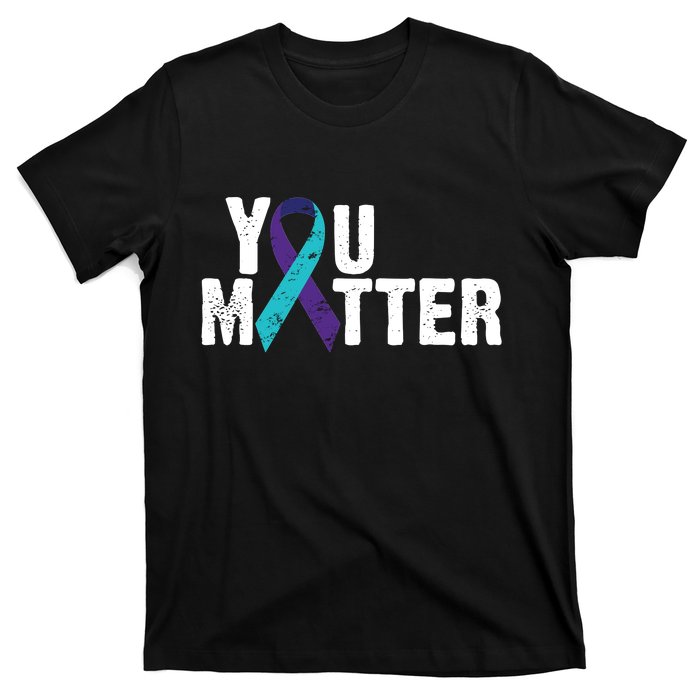 You Matter Purple Teal Ribbon Suicide Prevention Awareness T-Shirt