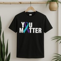 You Matter Purple Teal Ribbon Suicide Prevention Awareness T-Shirt