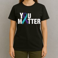You Matter Purple Teal Ribbon Suicide Prevention Awareness T-Shirt
