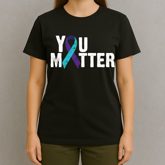 You Matter Purple Teal Ribbon Suicide Prevention Awareness T-Shirt