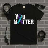 You Matter Purple Teal Ribbon Suicide Prevention Awareness T-Shirt
