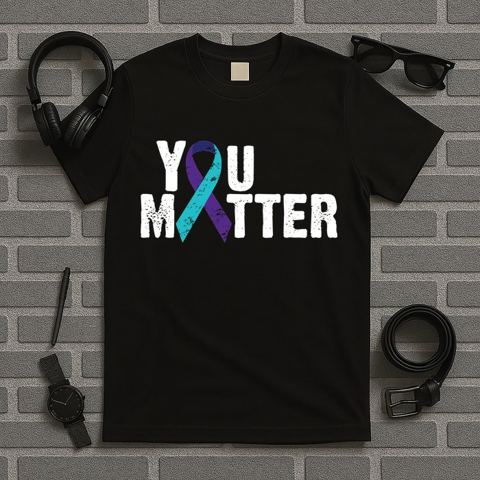 You Matter Purple Teal Ribbon Suicide Prevention Awareness T-Shirt