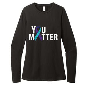 You Matter Purple Teal Ribbon Suicide Prevention Awareness Womens CVC Long Sleeve Shirt