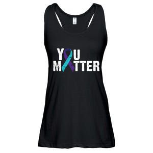 You Matter Purple Teal Ribbon Suicide Prevention Awareness Ladies Essential Flowy Tank