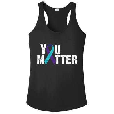 You Matter Purple Teal Ribbon Suicide Prevention Awareness Ladies PosiCharge Competitor Racerback Tank