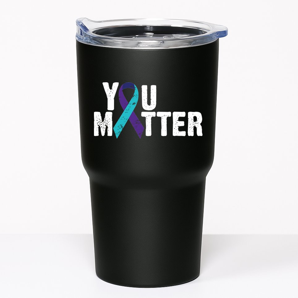 You Matter Purple Teal Ribbon Suicide Prevention Awareness Tumbler