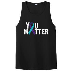 You Matter Purple Teal Ribbon Suicide Prevention Awareness PosiCharge Competitor Tank