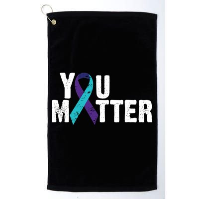 You Matter Purple Teal Ribbon Suicide Prevention Awareness Golf Towel