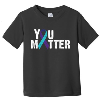You Matter Purple Teal Ribbon Suicide Prevention Awareness Toddler T-Shirt