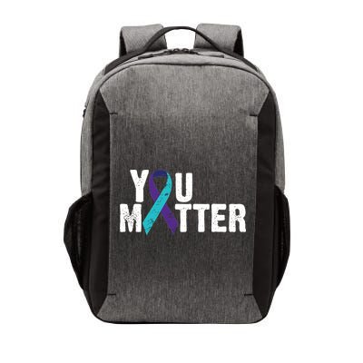 You Matter Purple Teal Ribbon Suicide Prevention Awareness Vector Backpack