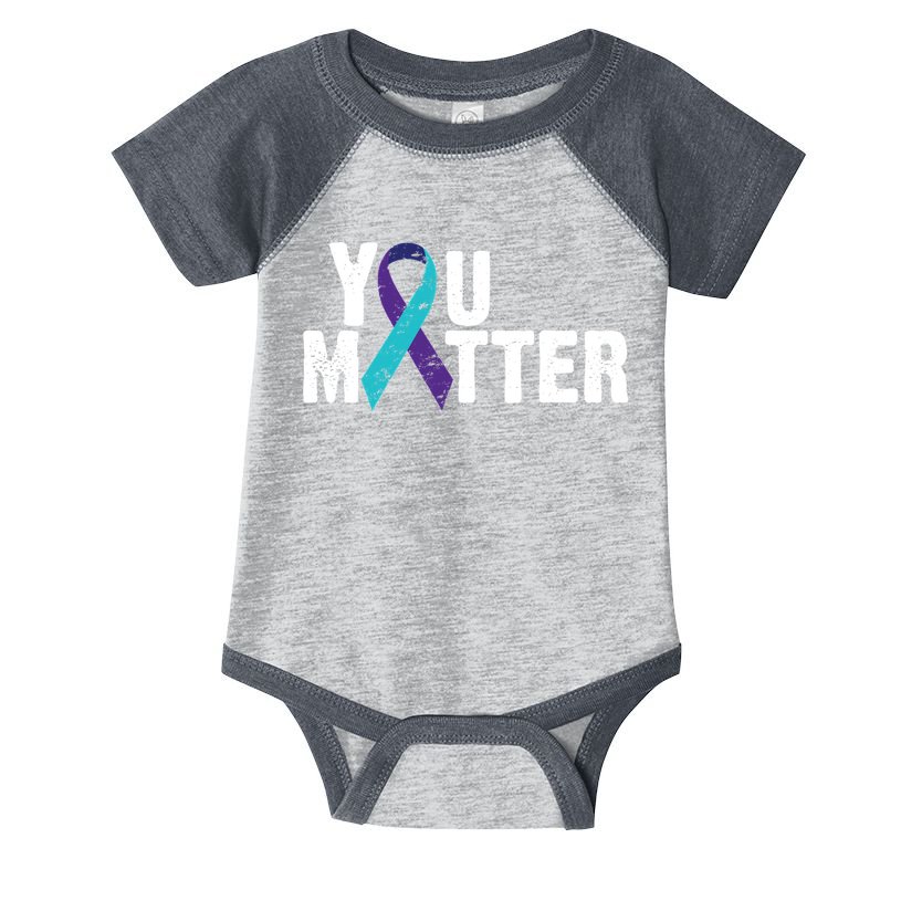 You Matter Purple Teal Ribbon Suicide Prevention Awareness Infant Baby Jersey Bodysuit