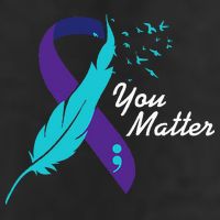 You Matter Ribbon Suicide Awareness Mental Health 7 Panel Mesh Trucker Snapback Hat