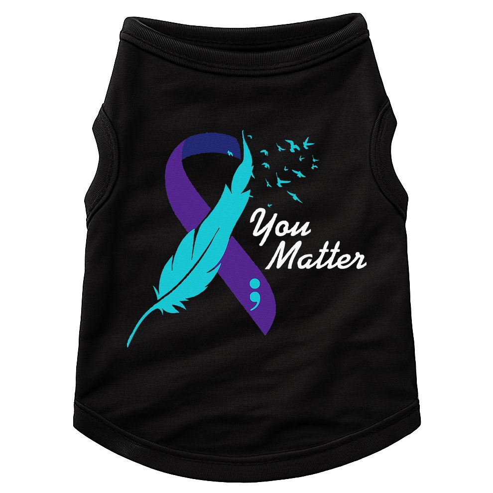 You Matter Ribbon Suicide Awareness Mental Health Doggie Tank