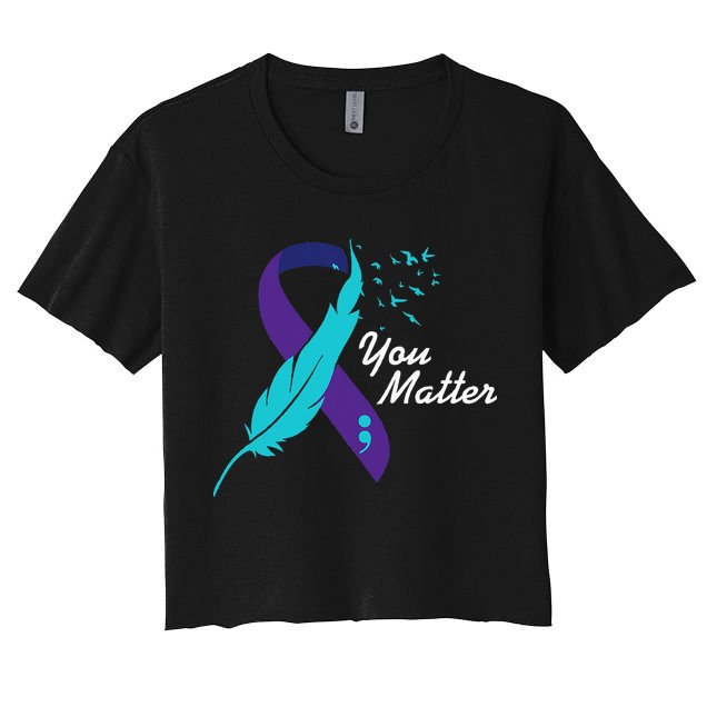 You Matter Ribbon Suicide Awareness Mental Health Crop Top