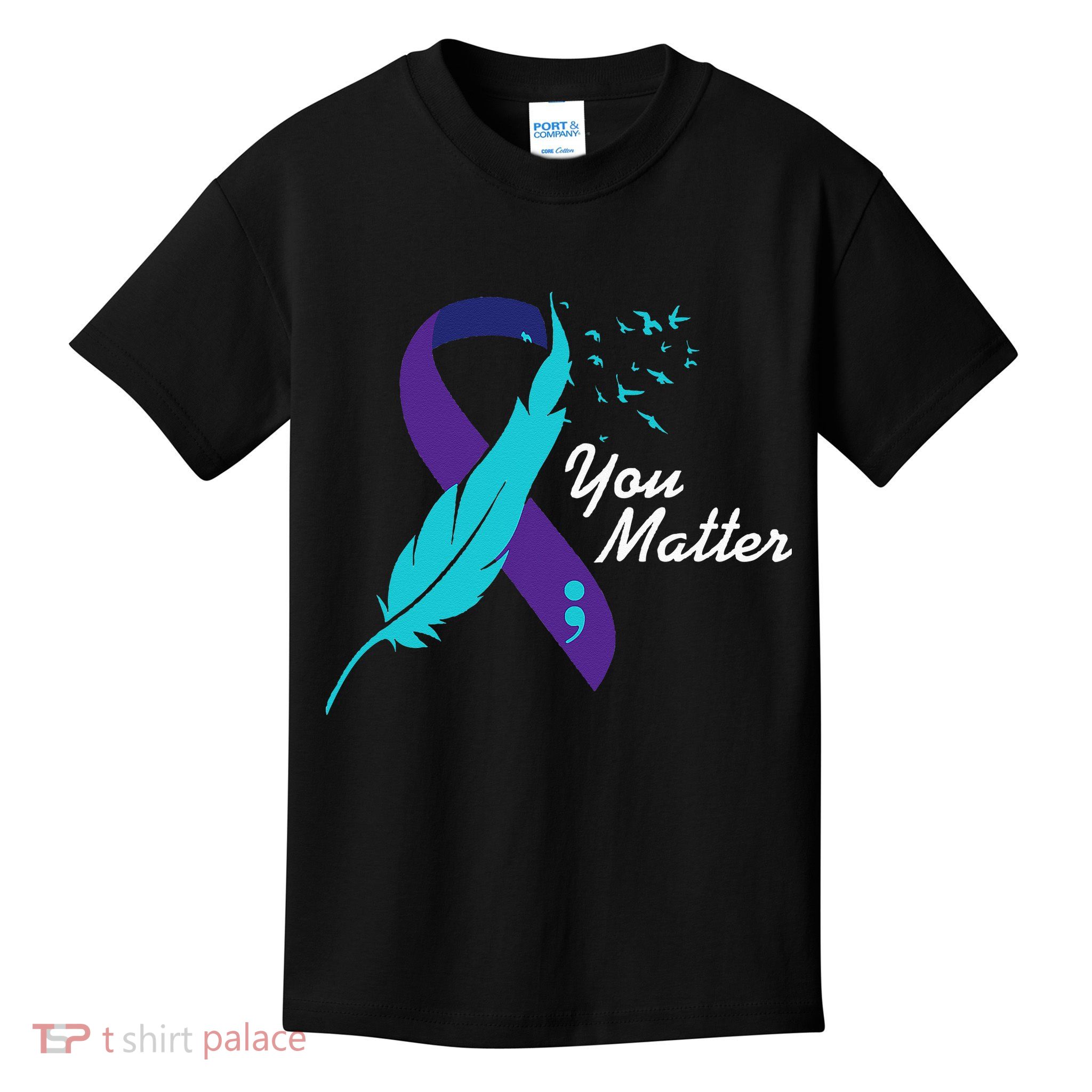 You Matter Ribbon Suicide Awareness Mental Health Kids T-Shirt