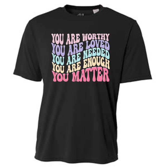 You Matter Retro Groovy Tal Health Awareness Self Care Cooling Performance Crew T-Shirt