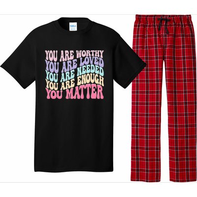 You Matter Retro Groovy Tal Health Awareness Self Care Pajama Set