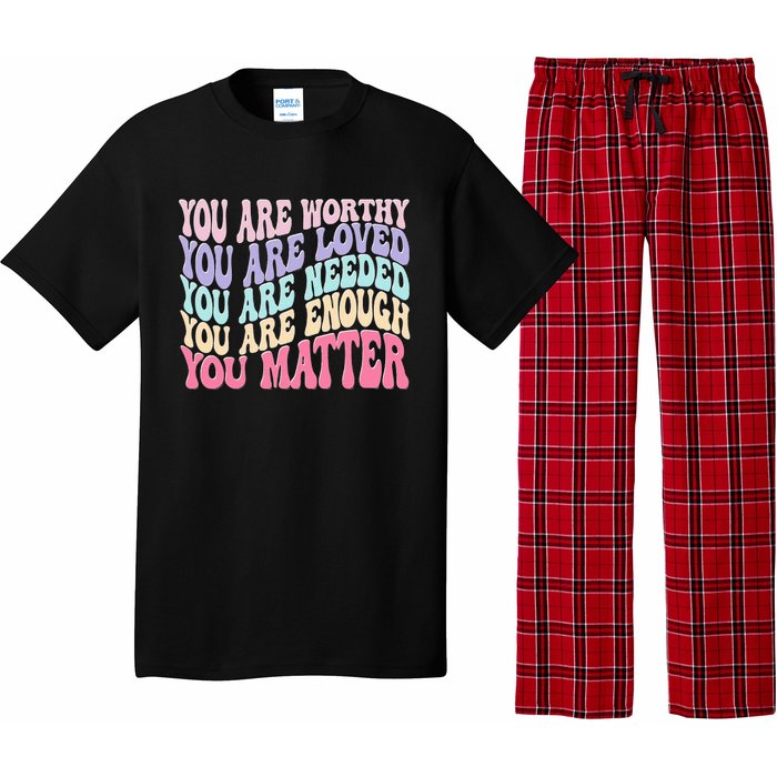 You Matter Retro Groovy Tal Health Awareness Self Care Pajama Set