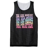 You Matter Retro Groovy Tal Health Awareness Self Care Mesh Reversible Basketball Jersey Tank