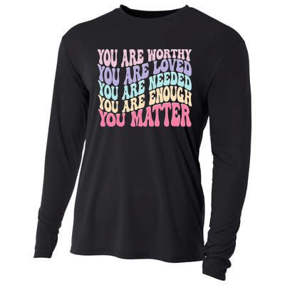 You Matter Retro Groovy Tal Health Awareness Self Care Cooling Performance Long Sleeve Crew