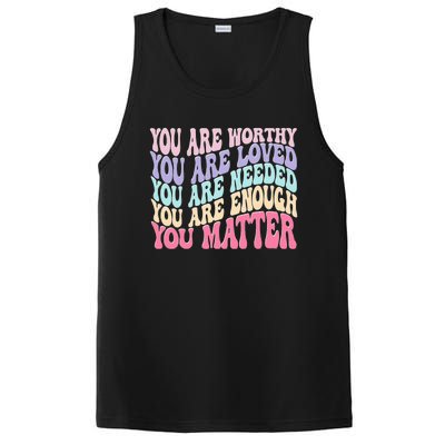 You Matter Retro Groovy Tal Health Awareness Self Care PosiCharge Competitor Tank