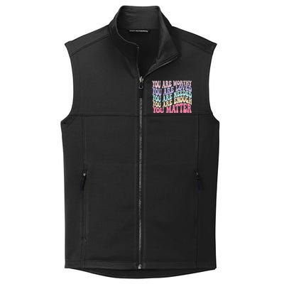 You Matter Retro Groovy Tal Health Awareness Self Care Collective Smooth Fleece Vest