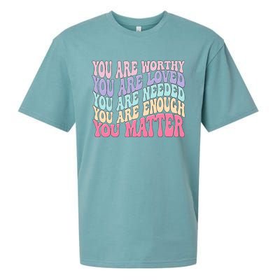 You Matter Retro Groovy Tal Health Awareness Self Care Sueded Cloud Jersey T-Shirt