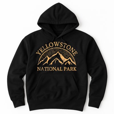 Yellowstone Mountain Retro National Park Souvenir Hoodie