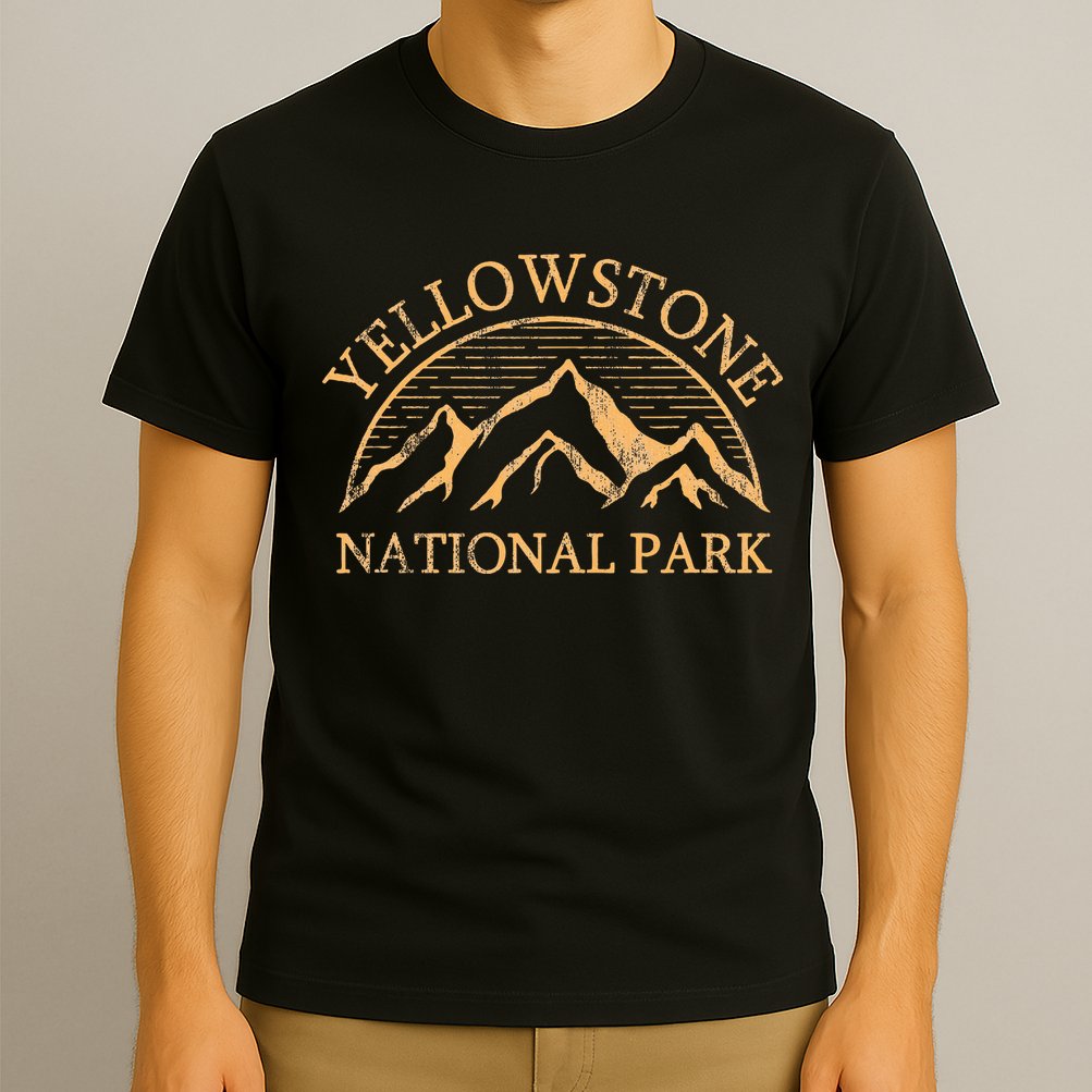 Yellowstone Mountain Retro National Park Souvenir T-Shirt