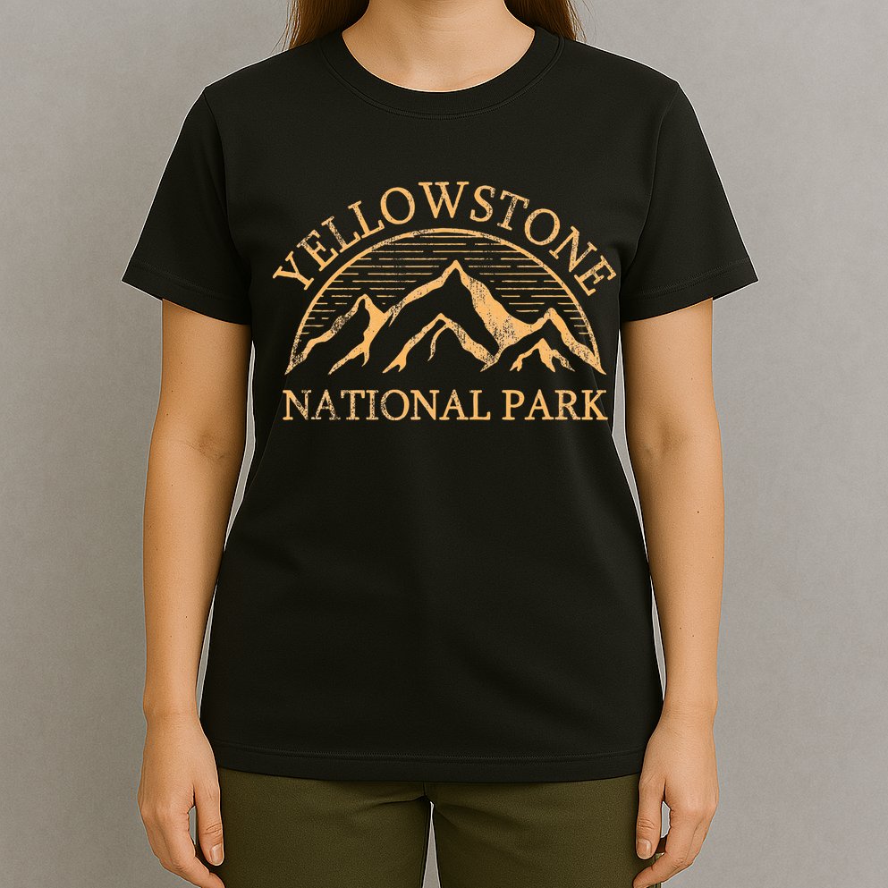 Yellowstone Mountain Retro National Park Souvenir T-Shirt