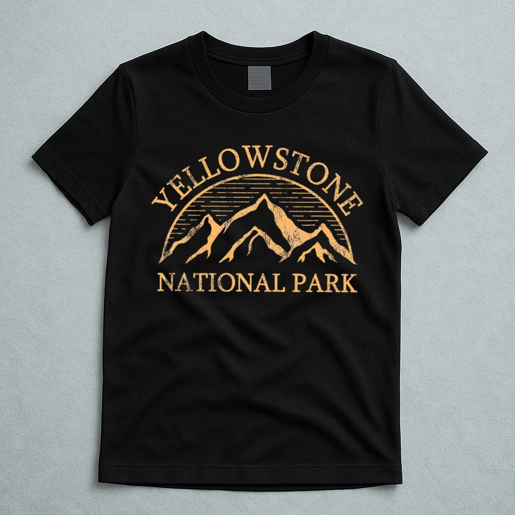 Yellowstone Mountain Retro National Park Souvenir T-Shirt
