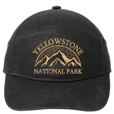 Yellowstone Mountain Retro National Park Souvenir 7-Panel Snapback Hat