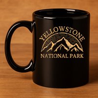 Yellowstone Mountain Retro National Park Souvenir 11oz C Handle Ceramic Mug